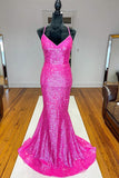 sparkle orange sequined mermaid long prom dresses long evening gown