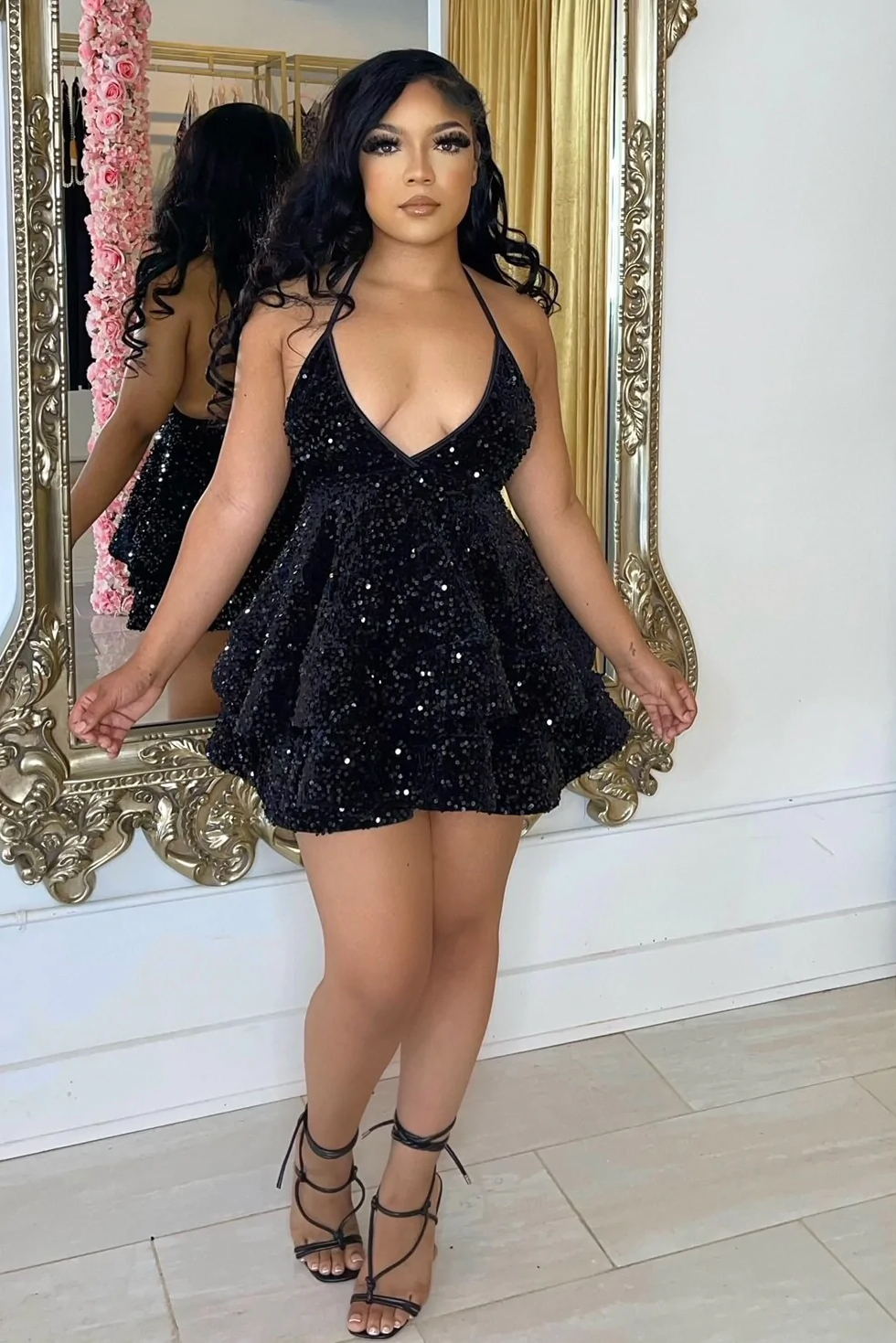 sparkly pink short homecoming dress blackess sequins party dresses