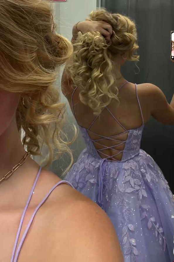 sparkly lavender short homecoming dress sleeveless lace applique party dress with tie back