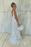 sparkly mermaid v neck long prom dresses formal dresses with sequins