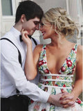 lace long prom dress with embroidery appliques v neck backless graduation dress