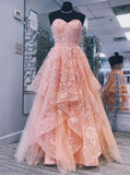 princess sweet 16 dress sweetheart neck tulle long prom dress