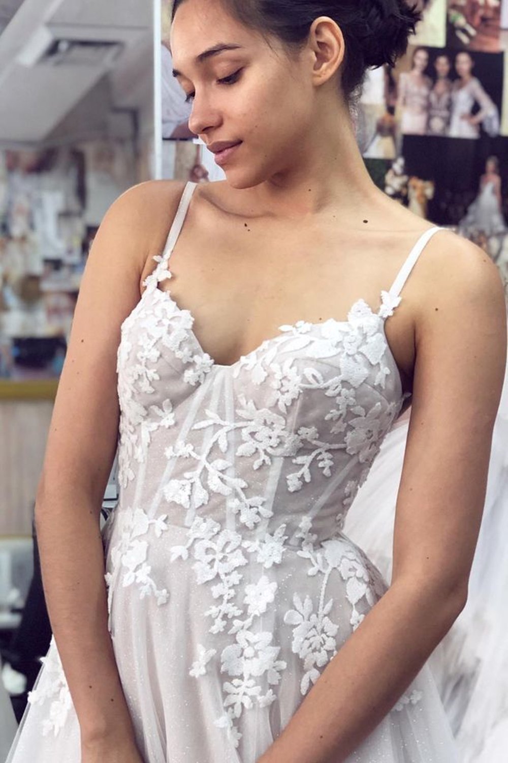 backless white lace long boho wedding dress a line tulle bridal gown