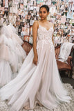 backless white lace long boho wedding dress a line tulle bridal gown