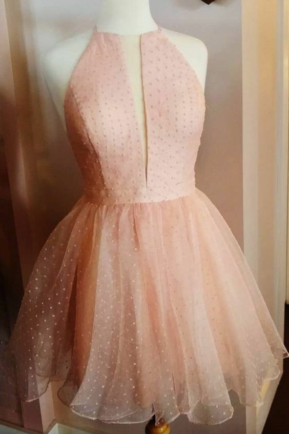 unique hot pink tulle short homecoming dress princess dot graduation party dresses