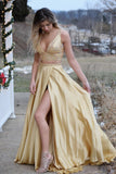 two piece v neck sleeveless prom dress with beading sequins