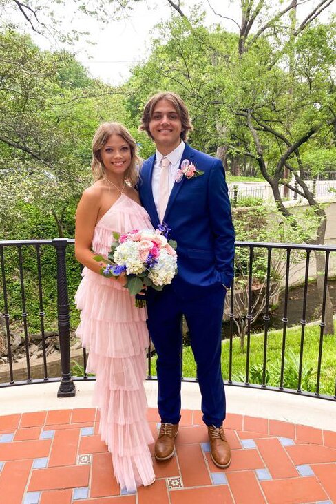 unique halter layered tulle prom dresses pink long bridesmaid dresses