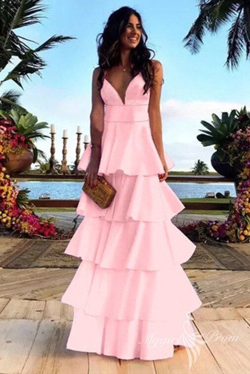 v neck backless navy blue layered long prom dresses simple evening party dresses