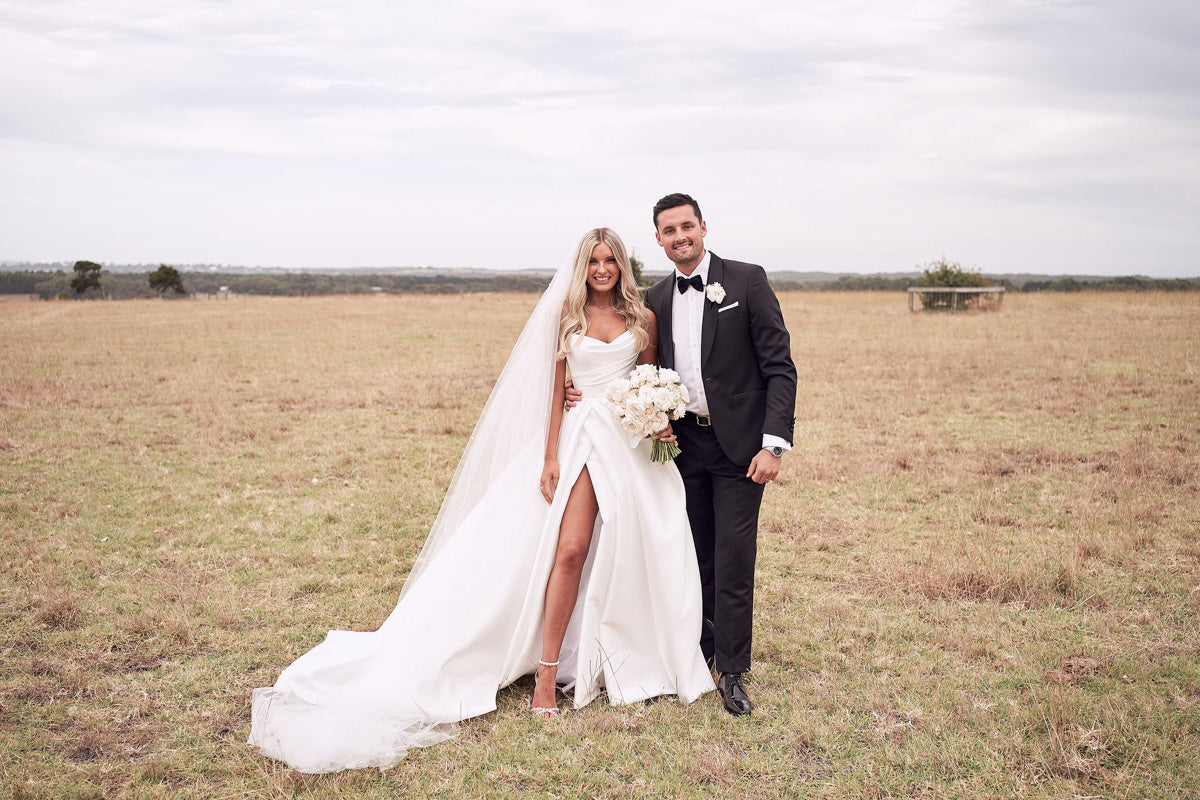 elegant a line satin wedding dress with slit simple sweetheart bridal gown