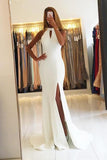 mermaid split long prom dresses red open back evening dresses
