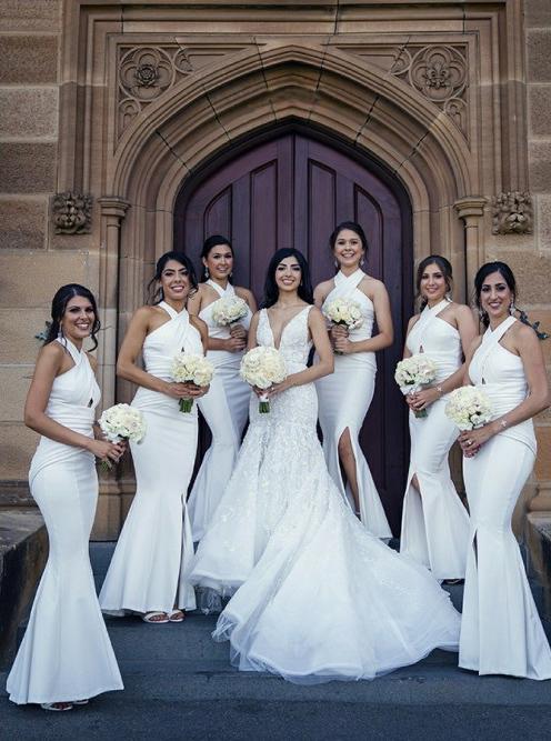 mermaid bridesmaid dresses with split halter wedding guest dresses