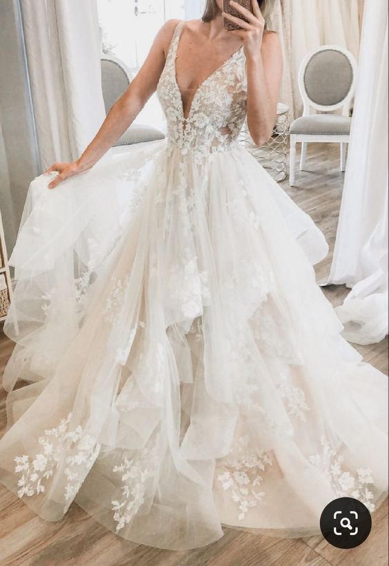 elegant v neck tulle prom dresses princess long wedding dresses