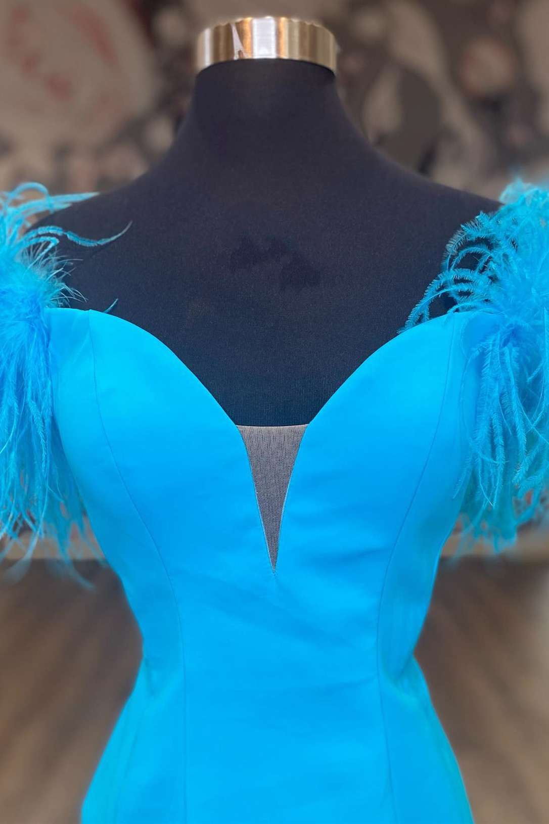 hot pink off the shoulder cocktail party dresses with feathered