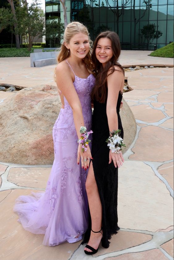 lilac mermaid lace prom dresses backless graduation gown