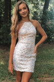 straps sequins short homecoming dress tight short party dress