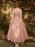 multistyles a line tulle blush ankle length bridesmaid dresses