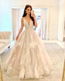 elegant v neck tulle prom dresses princess long wedding dresses