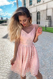 a line appliques short mini party dresses pink homecoming dresses