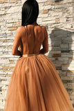 a line v neck appliques tulle prom dresses backless homecoming dress