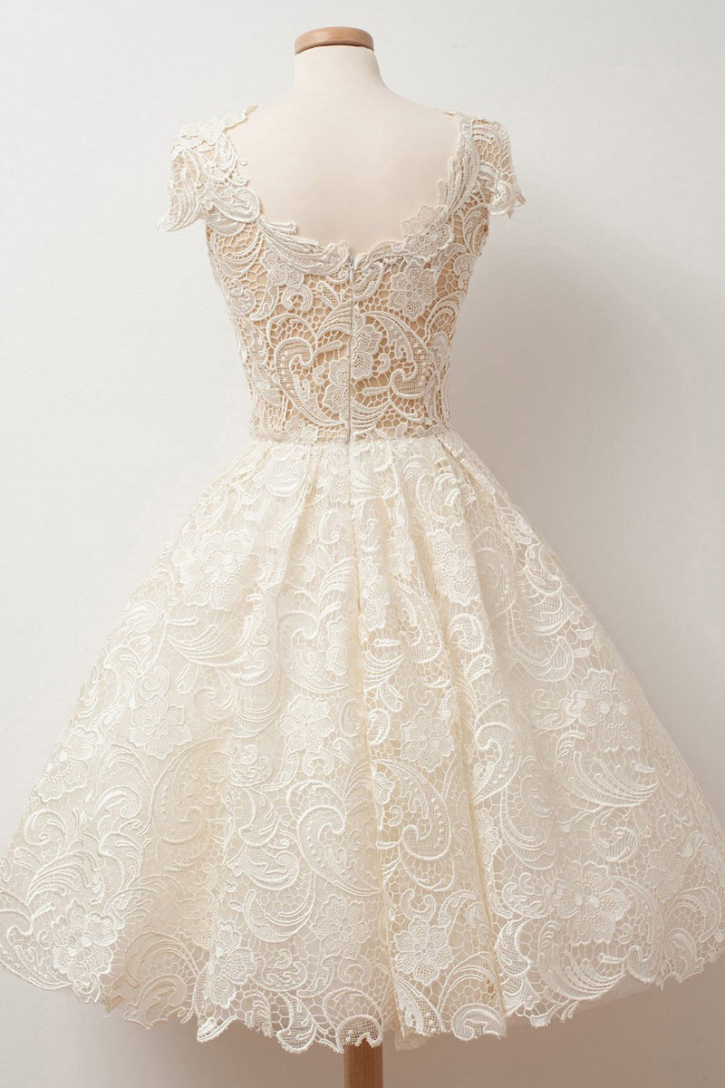 a line scoop lace homecoming dresses cap sleeves sweet 16 dress