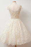 a line scoop lace homecoming dresses cap sleeves sweet 16 dress