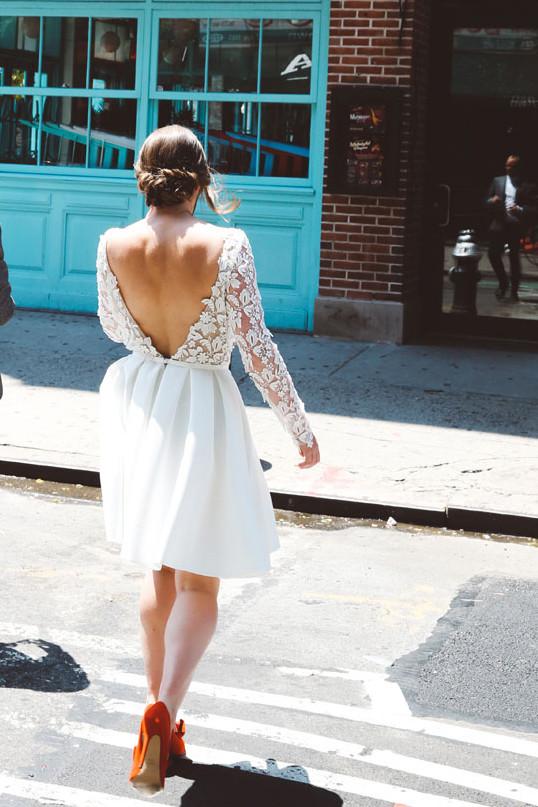 charming lace long sleeves short prom dresses short wedding party dress