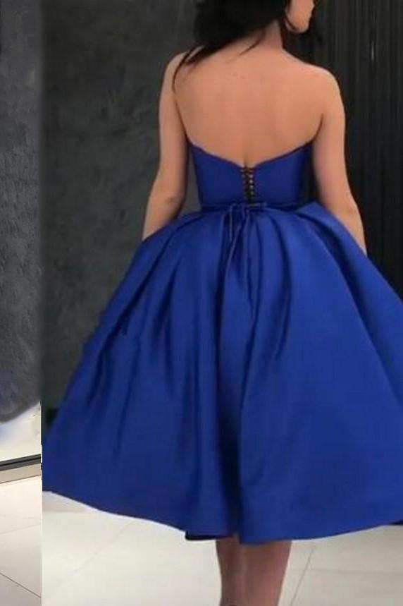 a line sweetheart homecoming dress royal blue short prom dresses
