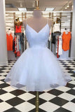 Spaghetti-straps V-neck Homecoming Dress, Sparkly Short Prom Dress GM199
