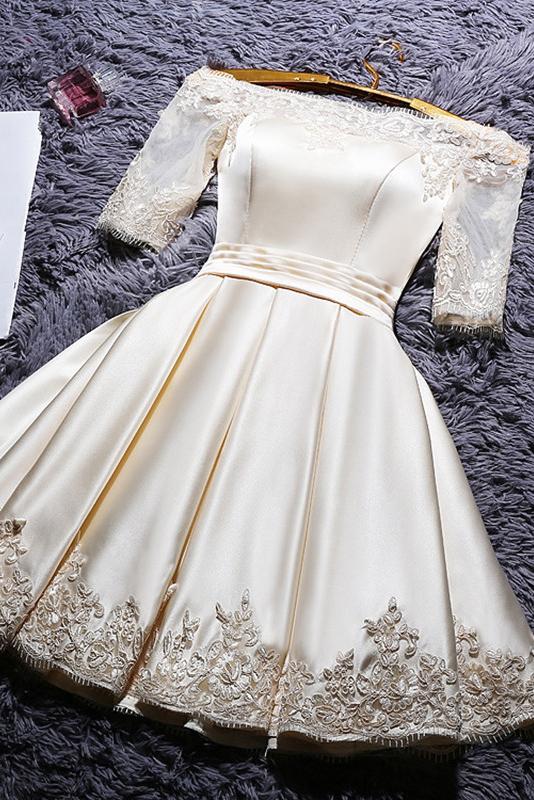 Off Shoulder Short Prom Dresses Homecoming Dress With Sleeve GM15
