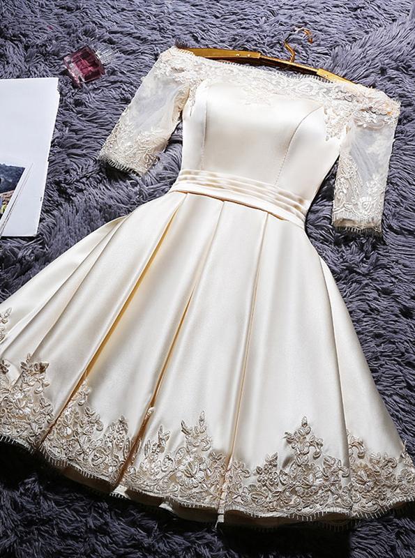 Off Shoulder Short Prom Dresses Homecoming Dress With Sleeve GM15
