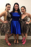 a line wild leopard print short prom dresses homecoming dress
