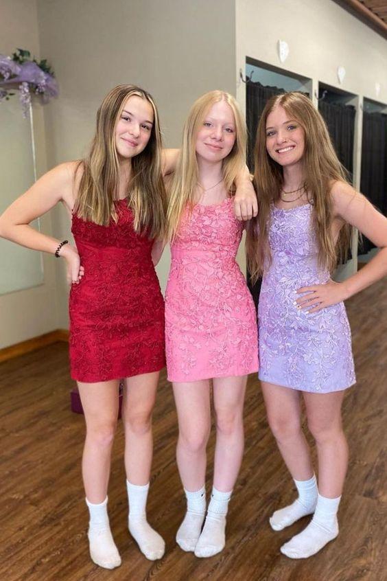 cute lace short tight homecoming dresses bodycon short party dresses
