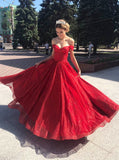 sparkly off shoulder red long prom dress sleeveless sequins evening dresses