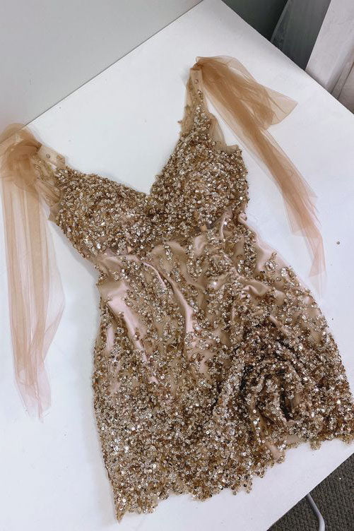 a line v neck sequined short homecoming dresses tight short party dress