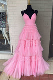 glitter black tulle tiered prom dresses long graduation gown with slit