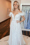 charming a line red feathers long prom dresses appliques beaded party dress