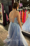 sparkly long prom dresses with appliques tulle graduation party dresses