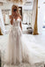 Charming A Line Sweetheart Lace Appliques Tulle Boho Wedding Dresses PW563