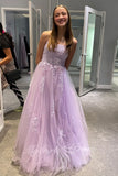 Elegant Sweetheart Lilac Prom Dress Lace-Up Back Graduation Gown GP845