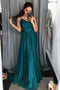 Emerald Green A-line Spaghetti Straps Long Prom Evening Dresses MP307