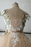 Fairy Ball Gown Tulle Wedding Dresses 3D Floral Quinceanera Dress PW598