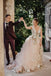 Gorgeous Bohemian Tulle Long 3D Floral Wedding Dress, Fairytale Bridal Gown PW555