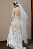Elegant Halter Neck Lace Wedding Dresses Tulle Backless Bridal Gown PW611