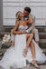 sweetheart lace corset tulle boho wedding dress slit beach bridal gown