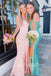 simple strapless pink satin mermaid prom dresses slit preppy party dress