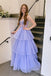 Pink Corset Tulle Tiered Prom Dresses A-line Long Formal Dress GP675