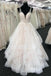 luxurious princess long tulle lace backless tiered wedding dress
