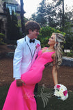 Sweetheart Hot Pink Prom Dress Mermaid Backless Formal Dress GP781