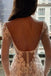 Square Neck Mermaid Long Sleeves Dots Lace Appliques Boho Wedding Dress PW556