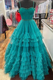 Princess Lavender Tulle Prom Dresses with Beading, Tiered Formal Gown GP661